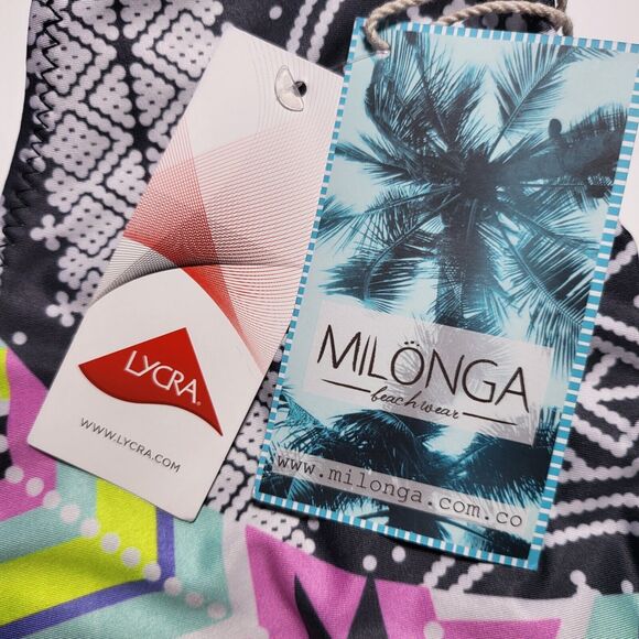 NWT MILONGA Beachwear Yucatan Reversible Halter Lycra Bikini Top‎ Women's Size M - Picture 4 of 6